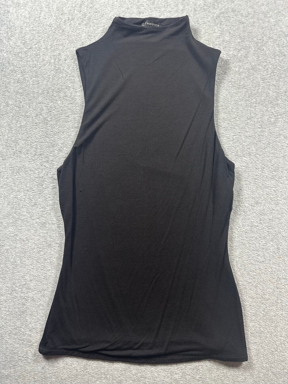 Naked Wardrobe Mock Neck Tank Women's L Black Sleeveless